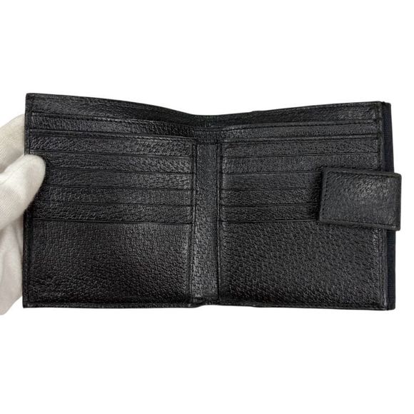 Gucci Compact Wallet Bifold Wallet Black GG Canvas GG Pattern - Picture 5 of 14